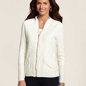NWT Chicos Mallana ribbed sweater size 3 Ecru- XL